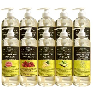 Dầu Massage Body Không Mùi - Chai 500ml - 1 Lít Vòi Nhấn ( Hợp với mọi loại da)