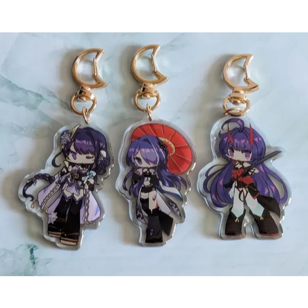 Honkai Impact 3rd, Genshin Impact, Honkai Star Rail Acrylic Charms - Raiden and Acheron Keychain Col
