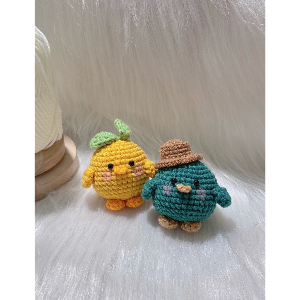 Móc khoá len Thú mỏ vịt Perry & Gà mọc mầm