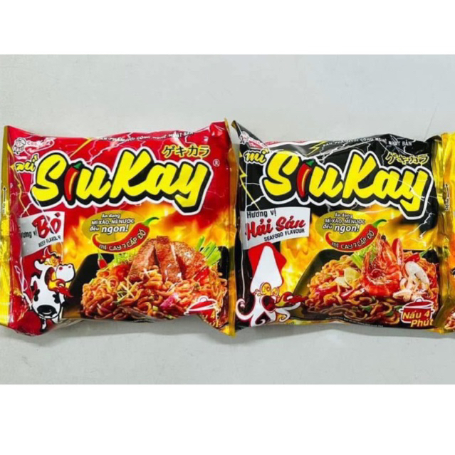 COMBO 10 gói Mì Tôm Siukay Acecook 128g – Mì Siêu Cay Cấp Độ Mạnh, Sợi Dai Ngon, Đậm Vị Xốt Ớt