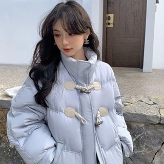    HÀNG SẴN  Áo Khoác Phao Nữ Form Rộng Cài Khuy Gỗ Dáng Ngắn Thời Trang Trẻ Trung 