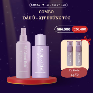 Combo DẦU Ủ + XỊT BIOTIN VEGAN 2025 - Tóc mọc & Tóc mềm, hỗ trợ giảm rụng All About Hair