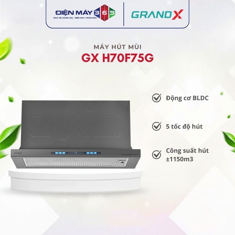 Máy hút mùi âm tủ GrandX GX H70F75G/GX H70F75SG - Máy Hút Khử Mùi Bếp Sang Trọng, Thiết Kế Mỏng Gọn,