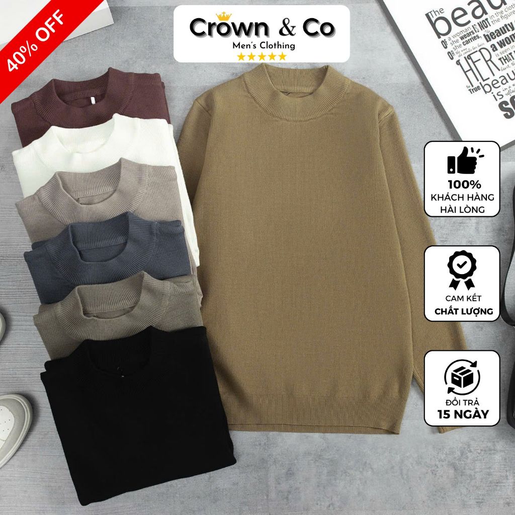 Áo Len Nam Cổ Tròn Hàng QC - Kiểu Dáng Hàn Quốc Form Rộng - Chất Vải Dày Dặn, Không Xù Lông Đông 202