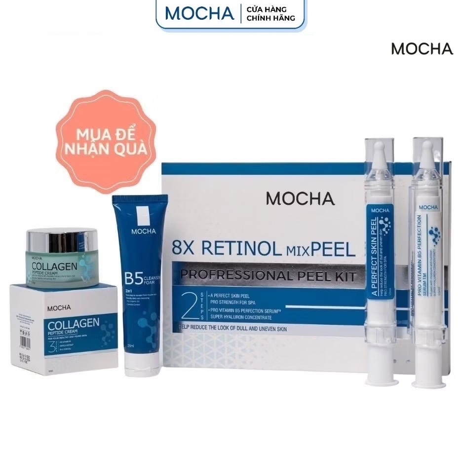 [ HỎA TỐC ] Peel da vi tảo Retinol Mix Peel MOCHA BEAUTY 10mlx2