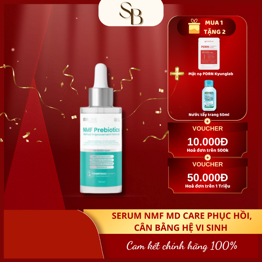 Serum NMF Prebiotics MD CARE Cân Bằng Lợi Khuẩn, Phục Hồi Hàng Rào Bảo Vệ Da 30ml