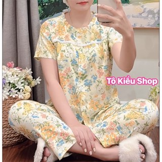   30.9  TAY NGẮN QUẦN DÀI PHỐI REN_Bộ Tole Nữ Mặc Nhà Bộ Lanh Nữ Mềm Mát 