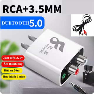 YS-06 Bộ thu Bluetooth 5.3 âm thanh chất lượng cao cho loa âm ly stereo cắm điện 220v cổng AUX 3.5mm & RCA