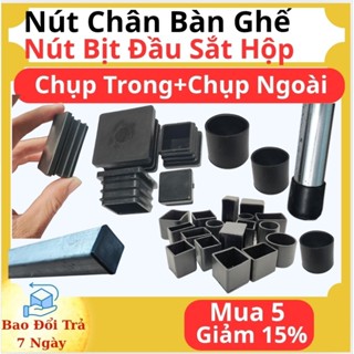 Combo 10 Nút Nhựa Cao Su Chân Ghế Bàn, Nút Nhựa Bịt Đầu Sắt Hộp, Nhựa Chân Bàn Ghế, Nút Nhựa Vuông Tròn Nhiều Size