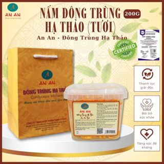  Nấm đông trùng hạ thảo tươi  AN AN thượng hạng mua 3 tặng 1 dược chất cao nuôi cấy phòng lạnh trọng lượng 180gr-200gr 