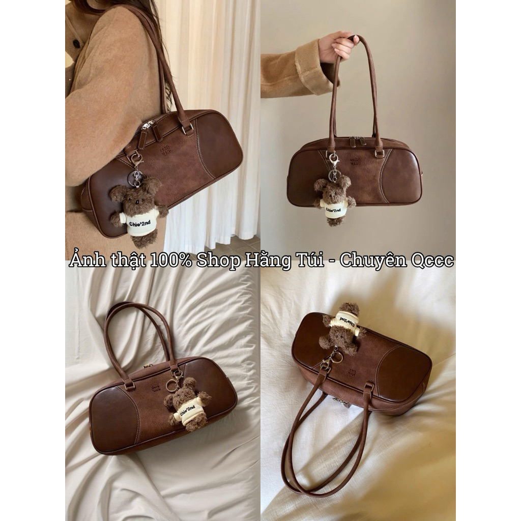 [ẢNH THẬT L1] Túi CHIO NÂU NỈ DA dáng hộp bigsize về thêm nhé các c uii