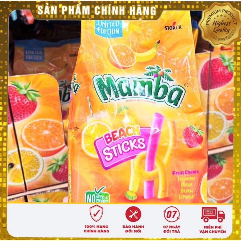 Kẹo dẻo trái cây MAMBA BEACH STICKS 1013G