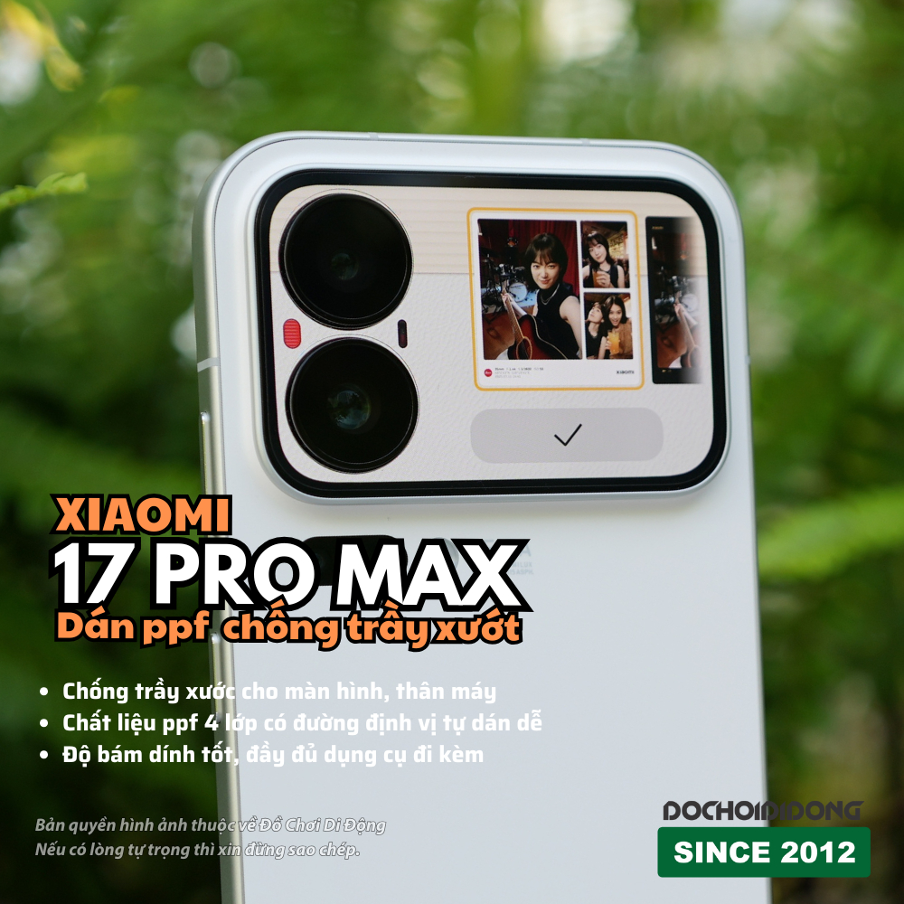 Miếng Dán PPF Full Body Chống Trầy Cho xiao-mi 17 / 17 Pro / 17 Pro Max (Màn Hình + Lưng Viền, màn hình phụ phía sau)