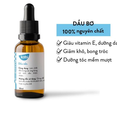 Dầu Bơ Kobi Avocado Oil 30ml nguyên chất dưỡng da khô, dưỡng tóc, massage body