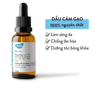 Dầu Cám Gạo Kobi Rice Bran Oil 30ml nguyên chất dưỡng da, dưỡng tóc, massage body