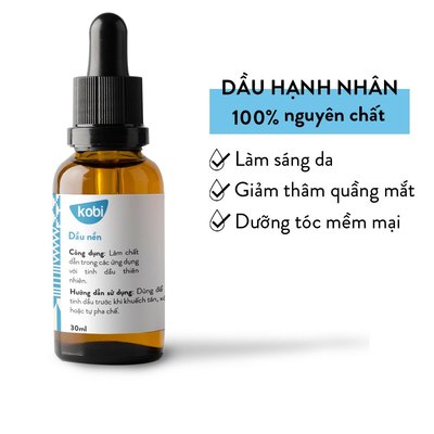 Dầu Hạnh Nhân Kobi Sweet Almond Oil 30ml nguyên chất dưỡng da, dưỡng tóc, massage body