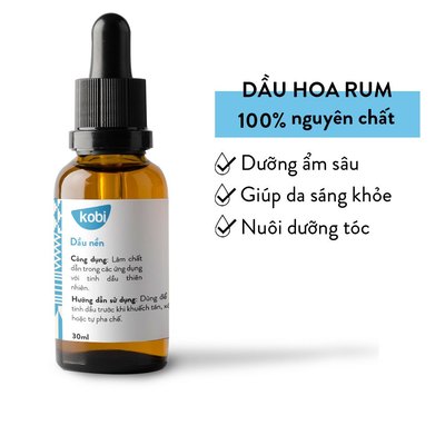 Dầu Hoa Rum Kobi Safflower Oil 30ml nguyên chất dưỡng da, dưỡng tóc, massage body