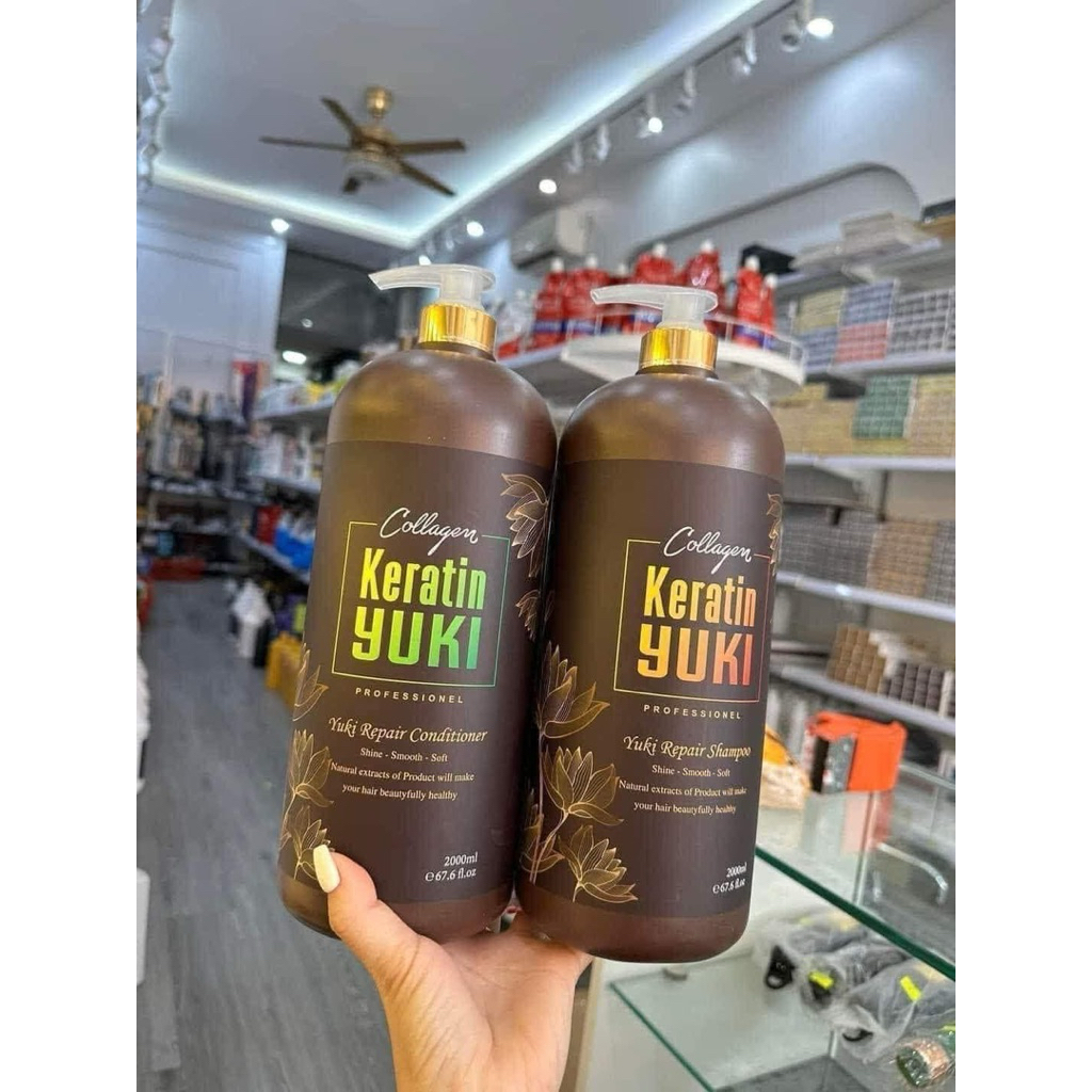 Cặp gội xả Keratin Yuki 2000ml