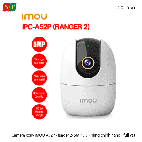 Camera WiFi IMOU Ranger 2 5MP A52P IPC-A52P – Xoay 360°, Đàm Thoại 2 Chiều – Chính Hãng Full VAT