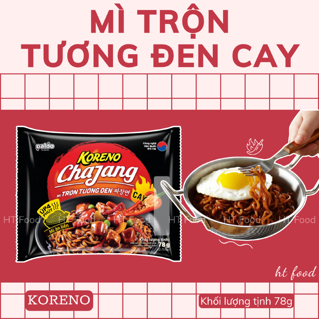 HT Food | Mì trộn tương đen Koreno Chajang (cay nhẹ)