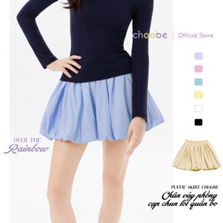 [ MỞ BÁN ] Chân váy trơn phồng Puffie Choobe dáng bí ngô kiểu ngắn có túi quần kèm lót quần chun bảo hộ màu pastel CV58
