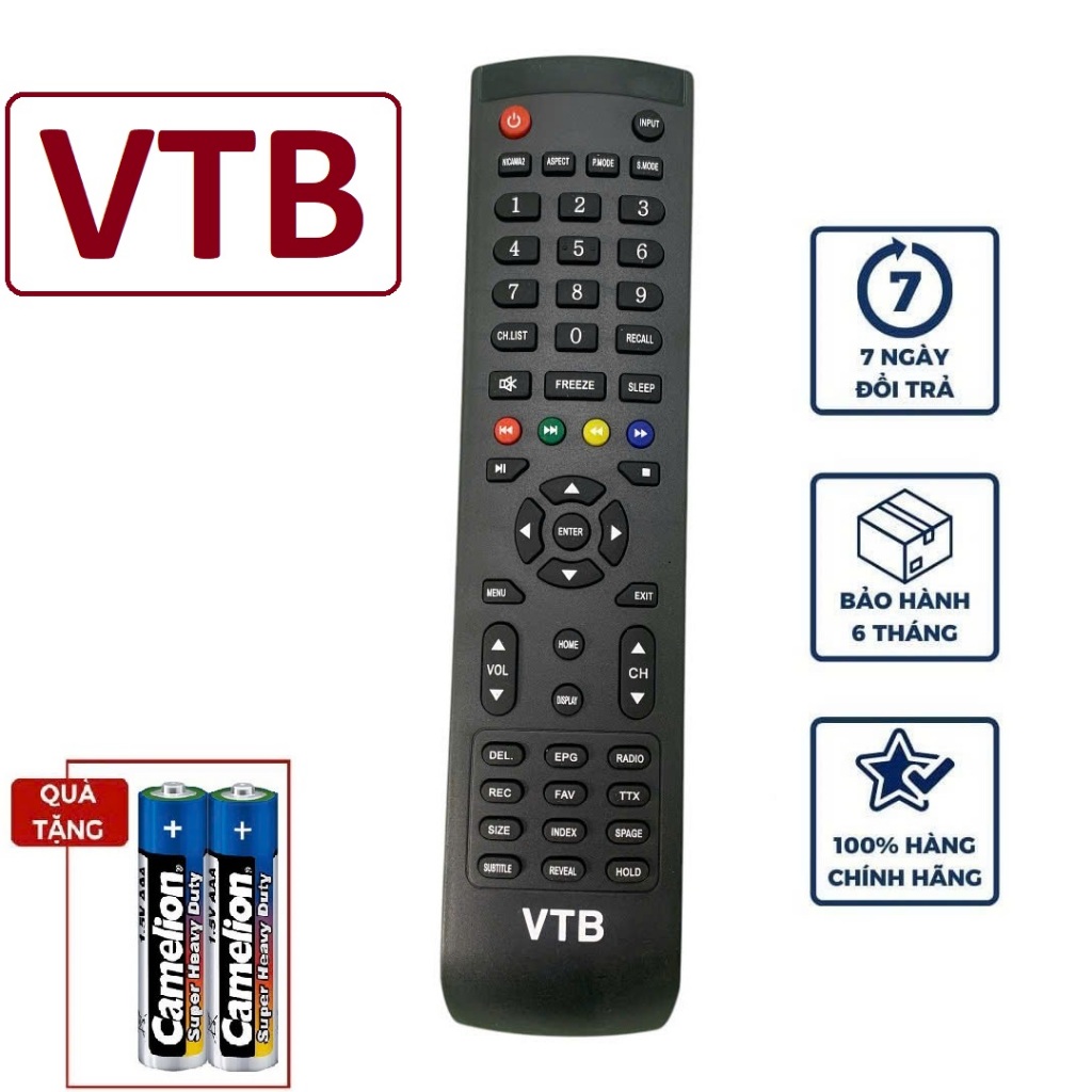 Điều khiển tivi VTB hàng chính hãng, remote tv vtb