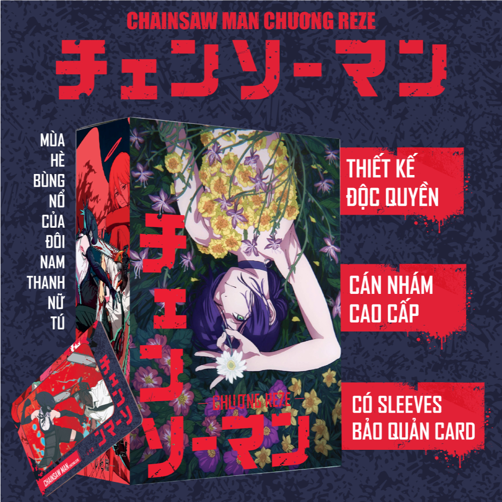 [Anime] Hộp Card Bo Góc Chainsaw Man The Movie Chương Reze Cán Nhựa Nhám 2 Mặt, Lomo Card Sưu Tầm