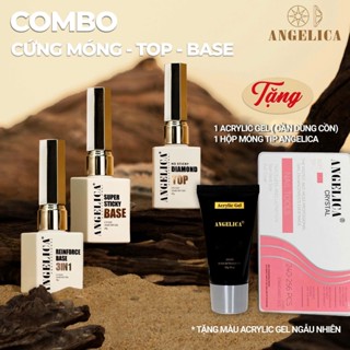 Sơn móng gel Base Top cường lực siêu bóng siêu bền nail chính hãng ANGELICA 15ml