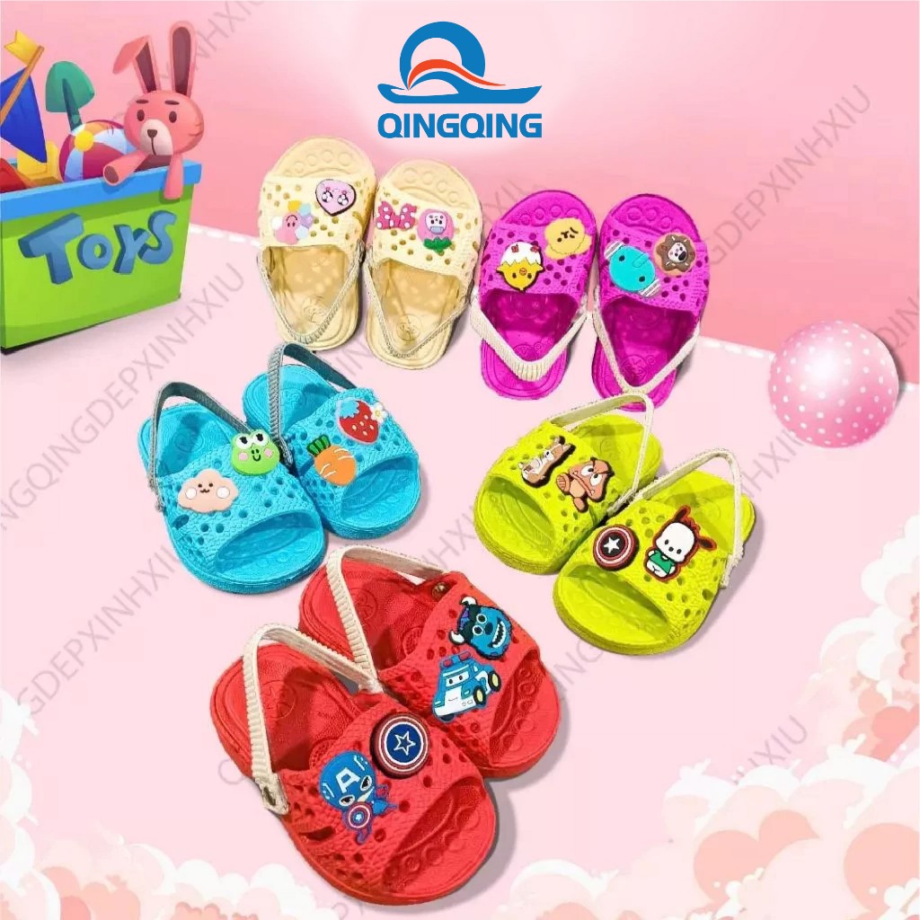 Dép tổ ong kèm sticker( 0-6 tuổi) Có Quai, dép tập đi Nhựa EVA siêu nhẹ -Hàng Việt Nam
