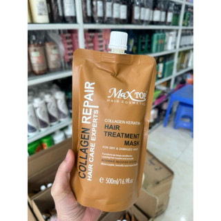  Hấp Ủ Xả túi maxtop keratin  colagen phục hồi tóc khô,sơ 500ml 