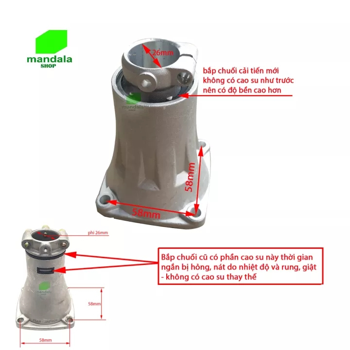 Bắp chuối máy cắt cỏ 4 thì honda gx25, 260 ống cần đường kính 26mm