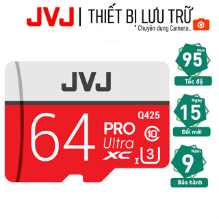 Thẻ nhớ 64Gb JVJ Pro U3 Class 10 - chuyên dụng cho CAMERA, Điện thoại, Máy ảnh,... Bảo Hành 12 Tháng