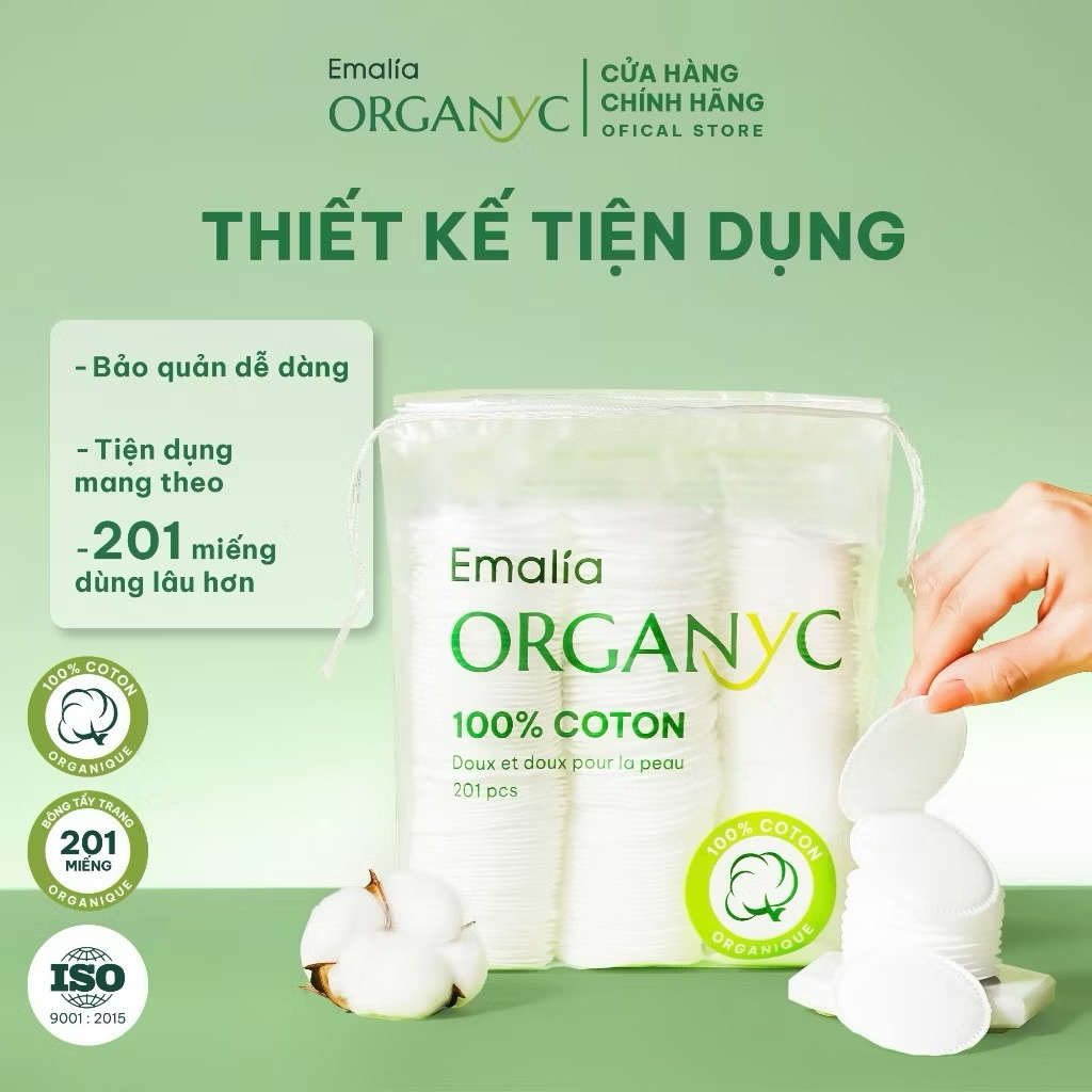 Combo 3 túi 603 miếng bông tẩy trang Cotton mềm mịn, Bông tẩy trang Emalia tẩy trang và làm đẹp da h