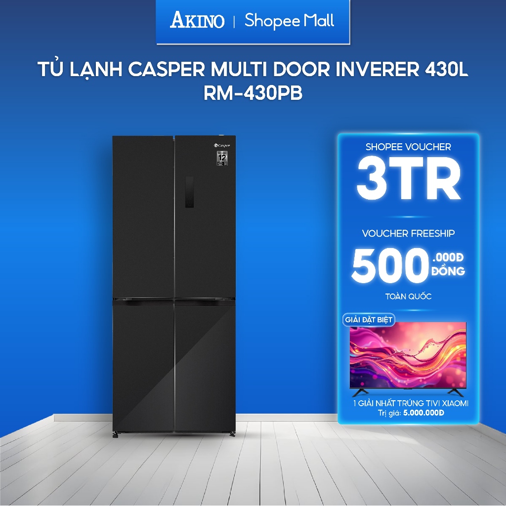 Tủ lạnh Casper Inverter 430 lít Multi Door RM-430PB - Hàng Chính Hãng