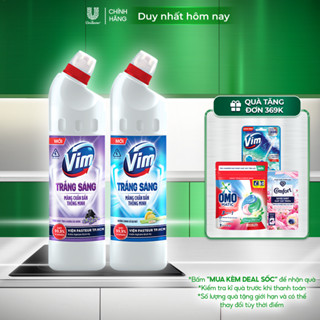 Combo 2 Nước Tẩy Bồn Cầu và Nhà Vệ Sinh Vim Trắng Sáng | Sạch Thơm Dịu Mát Với Hương Chanh Sả và Hương Lavender (870ml)