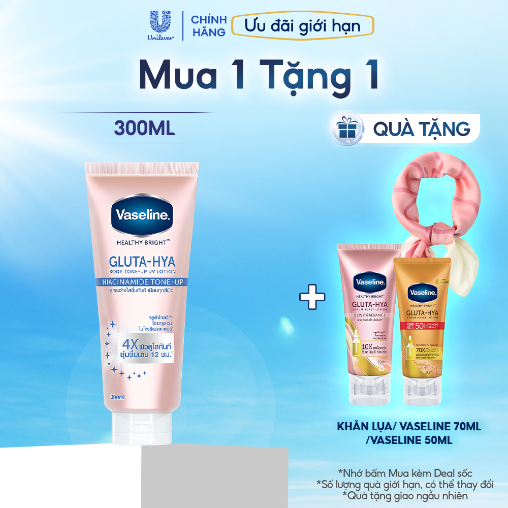 Serum Vaseline Gluta-Hya Dưỡng Da Sáng Mịn Sau 7 Ngày 300ML/330 ML (tùy đợt nhập hàng)