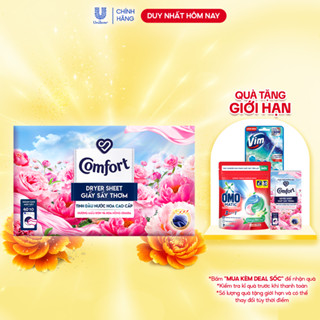 Giấy Thơm Comfort Hương Mẫu Đơn Và Hoa Hồng Ohara 40 tờ, Dành Cho Máy Sấy Quần Áo, Tủ Quần Áo