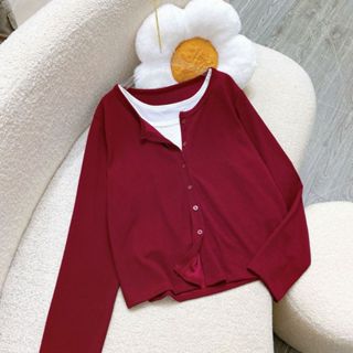  Set Áo Kiểu Bigsize Nữ Áo Thun Dài Tay Khoác Ngoài Kèm Áo Ba Lỗ Thun Tăm Co Giãn - SET  A310-G245  