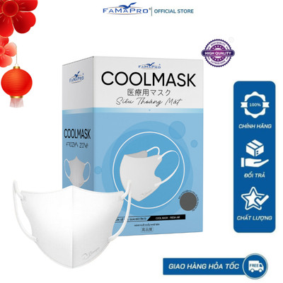 [Combo 10 hộp ] khẩu trang 3 lớp Cool mask 6D Famapro 30 cái/hộp lọc bụi mịn