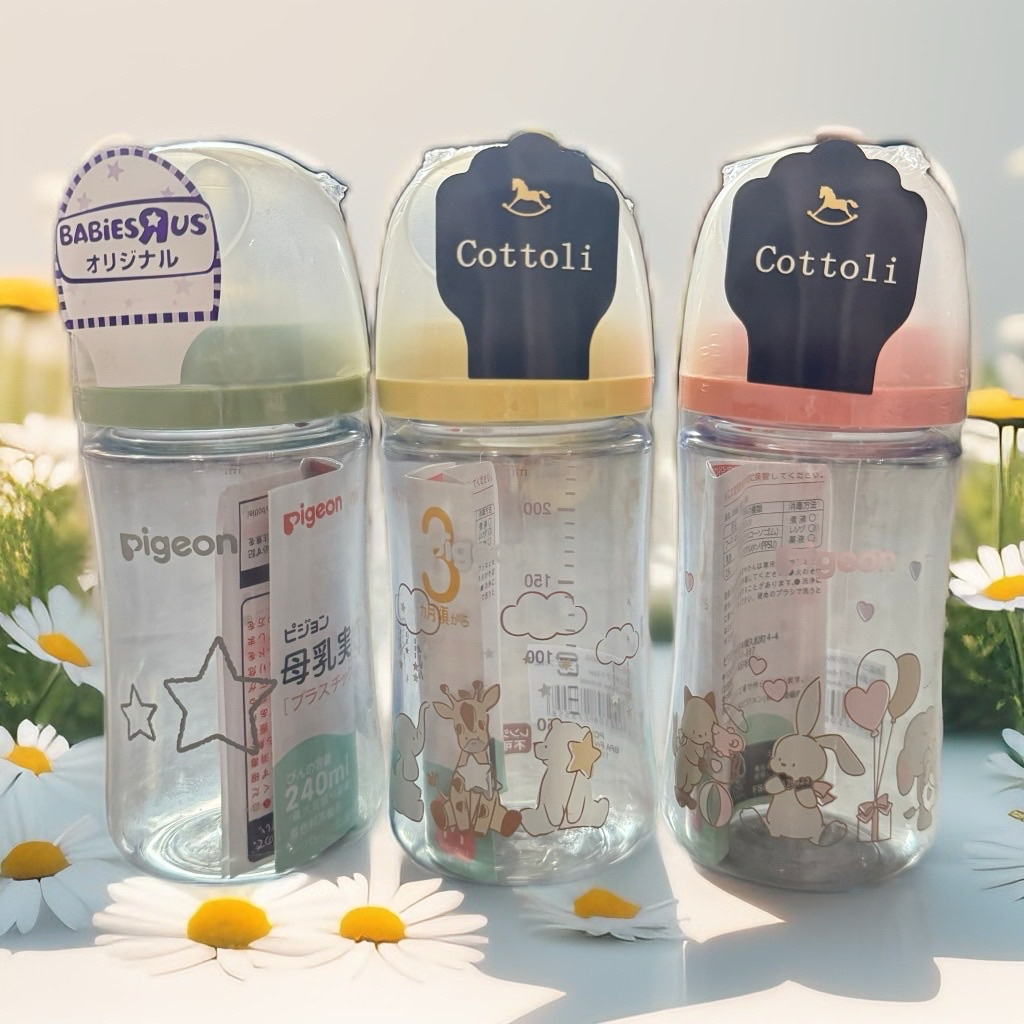 Bình Sữa Pigeon | Bình Sữa Cổ Rộng Nhựa T-Ester | Bình Sữa Pigeon Thế Hệ 3 | Nội Địa Nhật | Dung Tíc