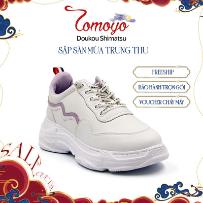 SIÊU SALE 8.8-Giày Sneaker Nữ Đế Cao 7cm Da Microfiber Siêu Nhẹ Tomoyo TMW31407