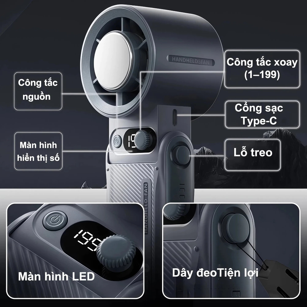 ⚡quạt cầm tay mini ⚡  phù hợp cho du lịch và học tập quạt mini  1-199 cấp quạt sò lạnh quạt sò lạnh | BigBuy360 - bigbuy360.vn