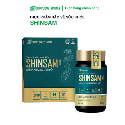 Thực Phẩm Bảo Vệ Sức Khỏe SHINSAM - Viên Uống Hồng Sâm Hỗ Trợ Tăng Cường Sức Khỏe  - Shinpoong Pharma (Hộp 180V)