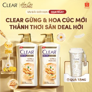 Combo 2 Dầu Gội Clear Thảo Dược, Gừng Hoa Cúc Nuôi Dưỡng Da Đầu Từ Gốc, Sạch Gàu Và Giảm Gãy Rụng 630g