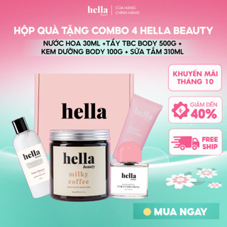 Hộp quà tặng combo 4 Tẩy tế bào chết body 500g + Nước hoa cao cấp 30ml + Kem body 100g + Sữa tắm nước hoa 310ml