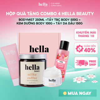 Hộp quà combo 4 Tẩy tế bào chết body 500g + Bodymist hương nước hoa 250ml + Tẩy tế bào chết da đầu 150g + Kem body 100G