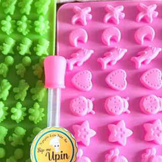 Combo làm kẹo dẻo chíp chíp cho bé siêu yêu gồm 2 khuôn hình khác nhau + 1 bơm