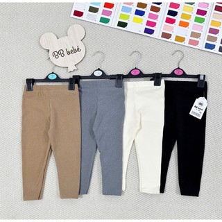 Set 4 quần legging zip lông trơn cho bé gái