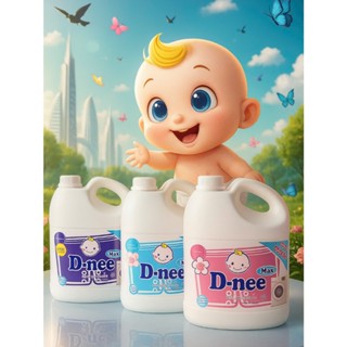 Nước Giặt Xả Quần Áo Trẻ Em D-nee Max 3600ML - An Toàn Cho Làn Da Bé