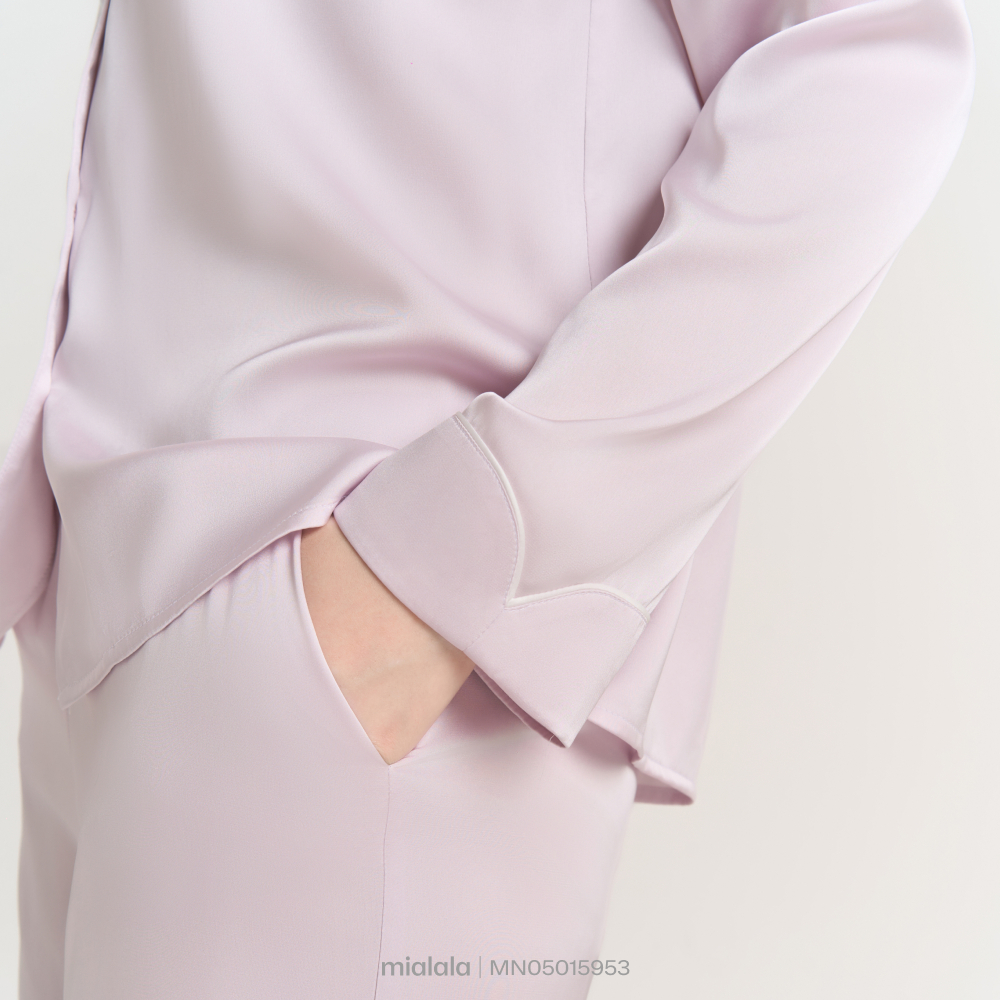[Love Soft] Mialala Bộ Đồ Mặc Nhà Lụa Cổ Sen 5953 Chất Liệu Lụa Mềm Mịn Cổ Đệu Trơn Có Viền Lé Thiết Kế Sang Trọng Phon | BigBuy360 - bigbuy360.vn